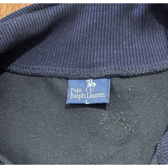Vintage Polo Ralph Lauren Mens Full Zip Jacket L Navy Blue Classic Big Pony - Picture 5 of 10